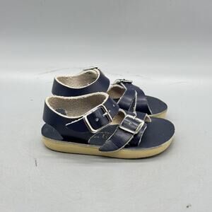 Sun San Sandals Girls 2 Blue Leather Sea Wees Buckle Strappy Summer Casual Shoes